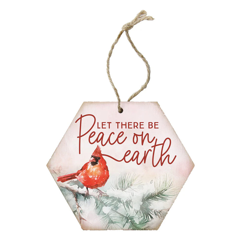 Peace on Earth Cardinal Ornament