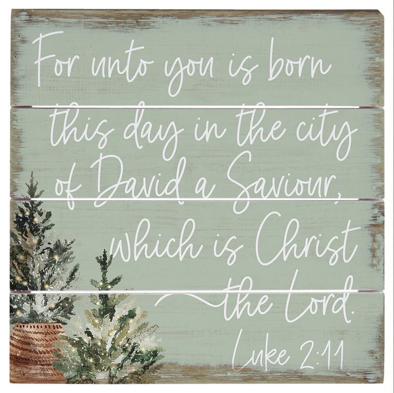 Luke 2:11 Slotted Board Decor