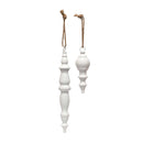 Finial Matte White Finish Ornament