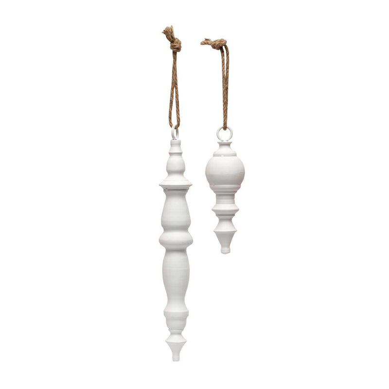 Finial Matte White Finish Ornament