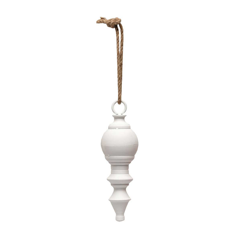 Finial Matte White Finish Ornament