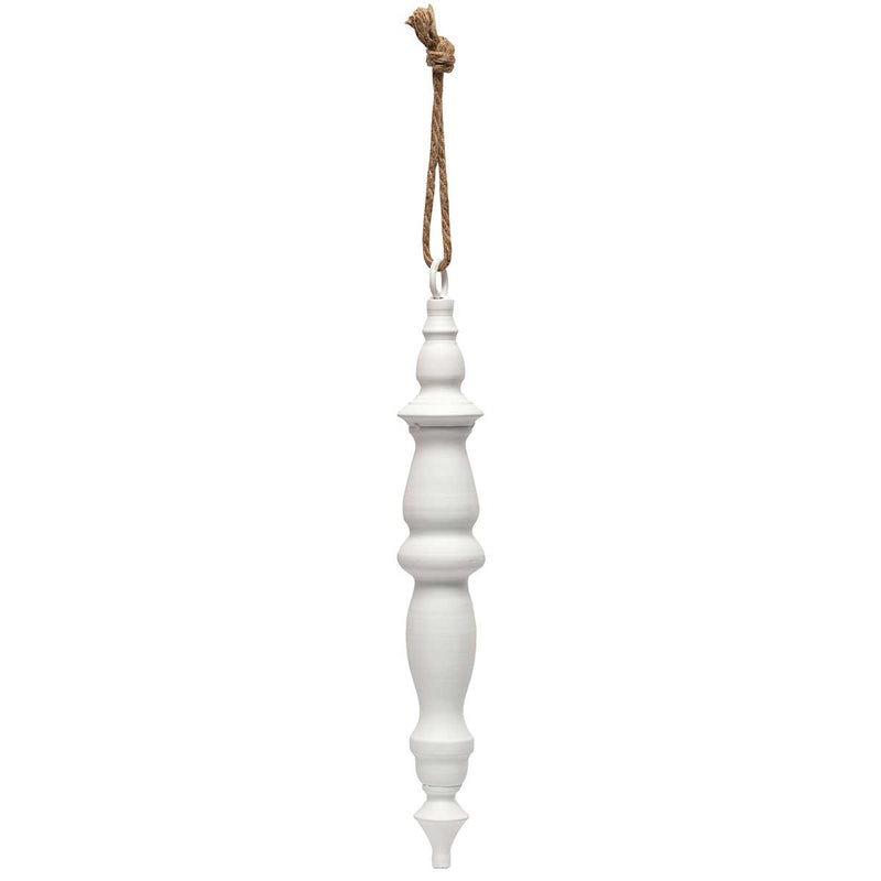Finial Matte White Finish Ornament