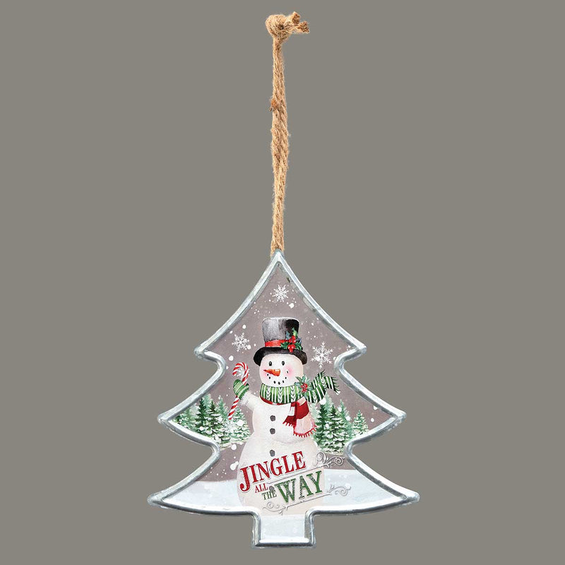 8.5" Snowman on Tree Ornament