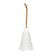 7" White Ribbed Bell with Rope Hanger