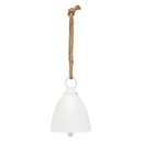 5.25" White Dome Bell with Rope Hanger