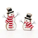 Sit-a-Bout Snowman with Scarf Wood Figurine