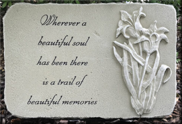 "A Beautiful Soul" Flower Stone Plaque
