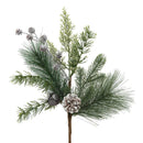 19"Mix Pine Pick with Pewter Bells and Cones