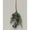 15" Mix Pine Mini Swag with Pewter Bells and Cones
