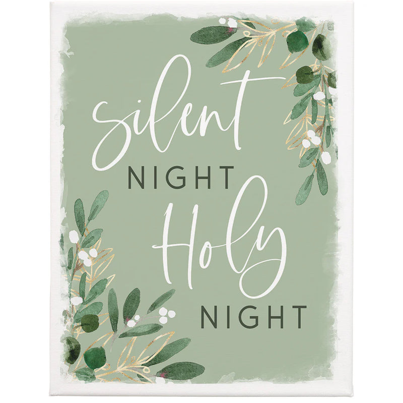 Silent Night Wrapped Canvas Decor