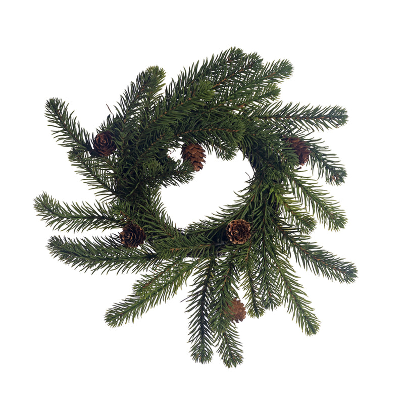 10" Angel Pine Candle Ring Wreath