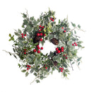 14" Icy Holly and Cedar Candle Ring