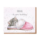 'The Sleepy Kitten' Cat Birthday Card