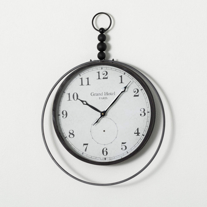 19.5” Modern Black Round Wall Clock