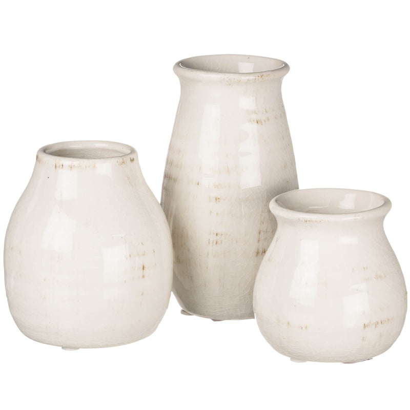 3-5.5" White Glossy Ceramic Vases