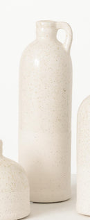 White Handled Ceramic Bottle Vase