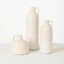 White Handled Ceramic Bottle Vase