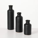 5-10" Matte Black Ceramic Vase