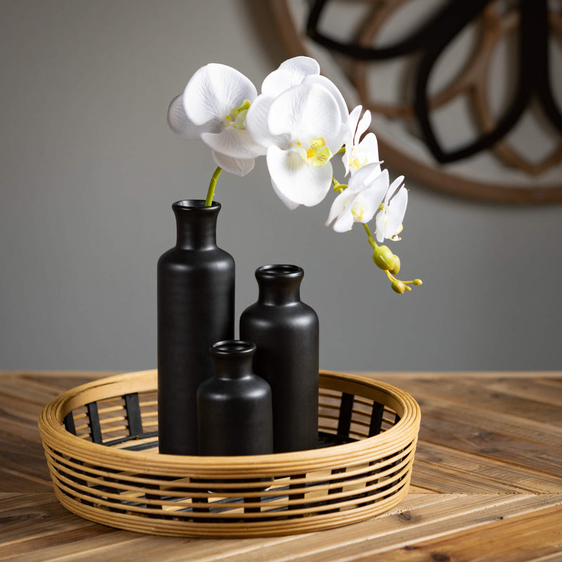 5-10" Matte Black Ceramic Vase