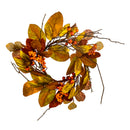 6" Fall Leaf with Berries Candle Ring Wreath