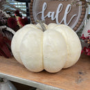 6-9" White Foam Pumpkin Decor
