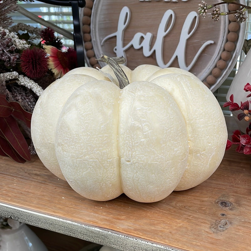 6-9" White Foam Pumpkin Decor
