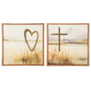Bereavement Watercolor Heart & Cross Wall Decor