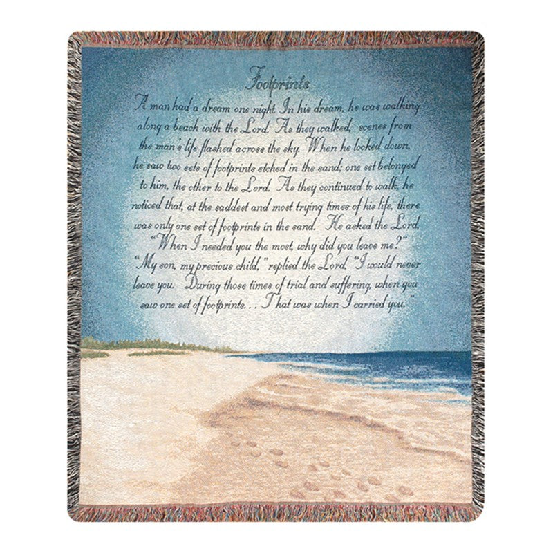 "Footprints in the Sand" Tapestry Throw