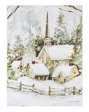 Snowy Church Light Up Wall Print