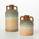 8-12" Distressed Rust Handled Vases