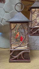 11.25" LED Cardinal/Holly Lantern