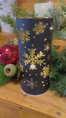 7.9" Twinkle Lighted Glass Holiday Design Luminary