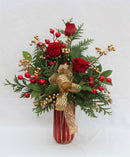 'Red and Gold Christmas' Flower Arrangement