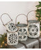 White Vintage Snowflake Bucket