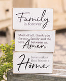 Family, Home, Amen Wooden Block
