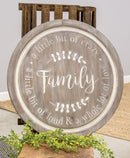 Distressed Family Phrases Engraved Round Sign