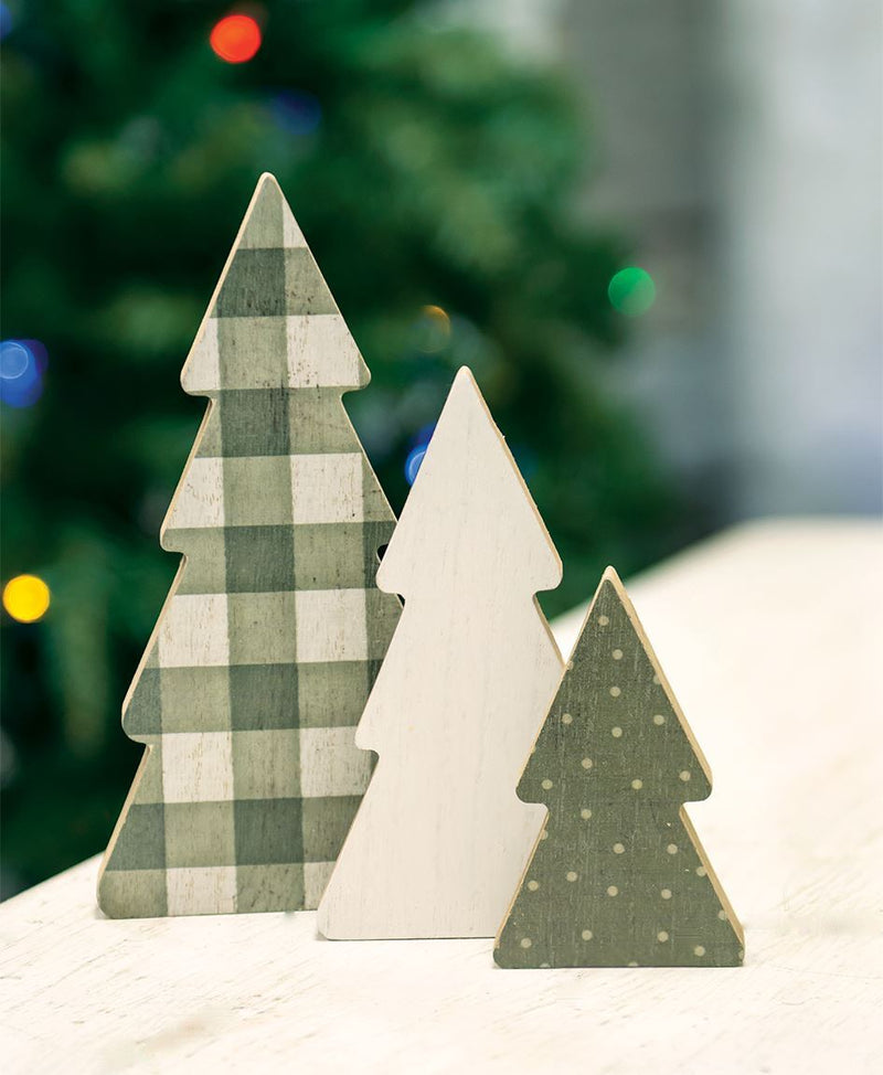 Country Print Chunky Trees Set