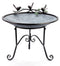 Scrollwork Galvanized Short Bird Bath