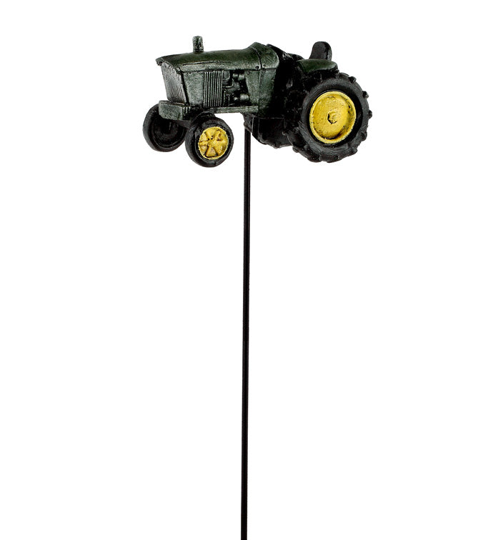 Green Tractor Plant/Floral Pick