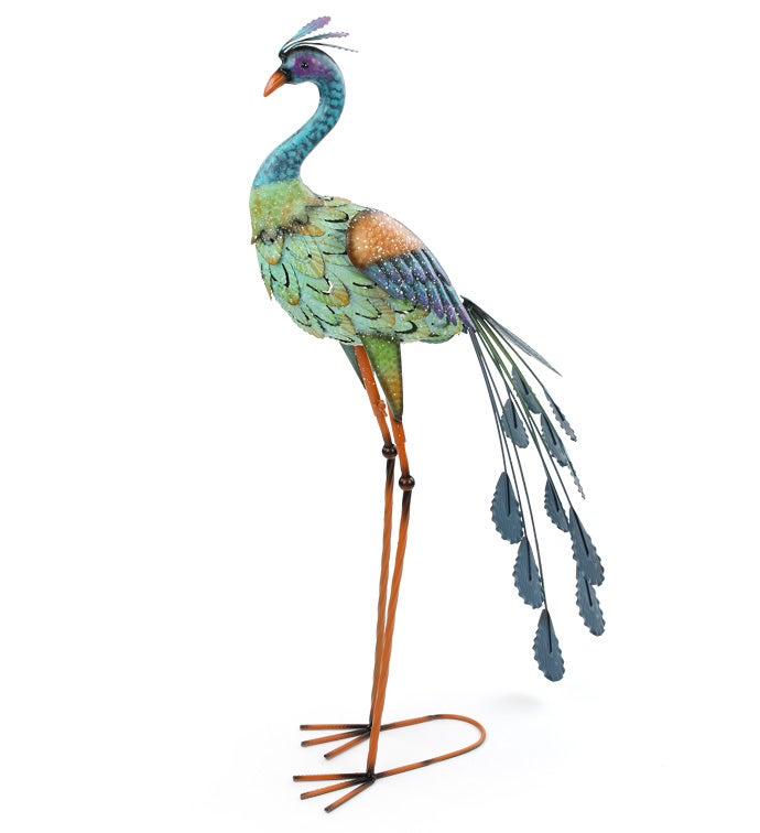 Standing Peacock Metal Décor