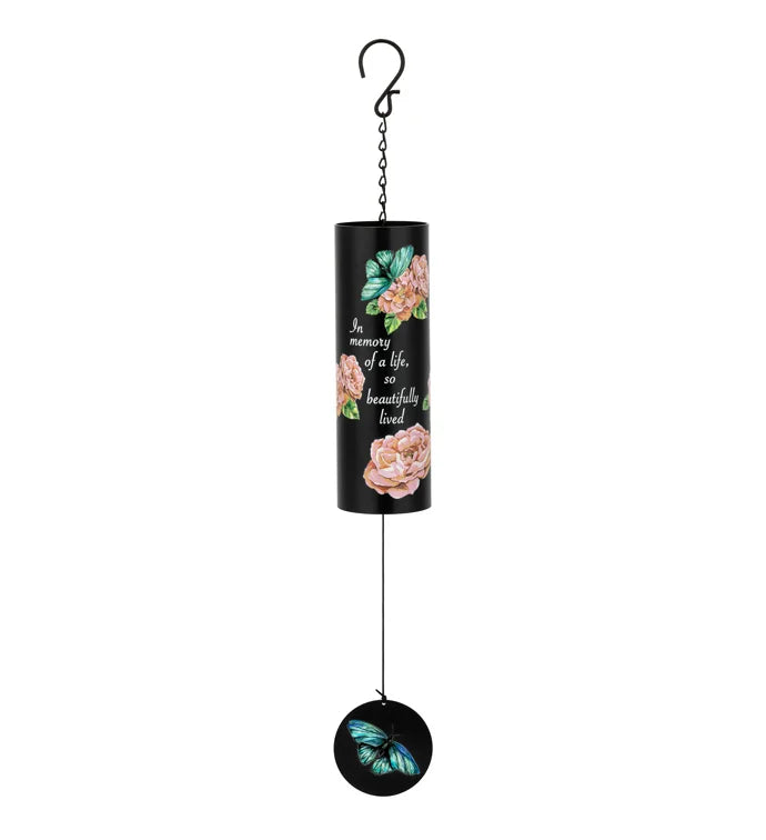 28" 'In Memory" Flower Gong Wind Chime