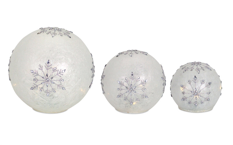 LED Snowflake Globes with Timer