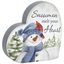 "Snowmen Melt Your Heart" Heart Sitter