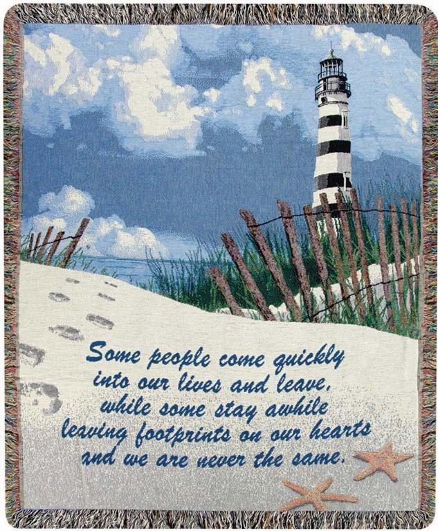 "Footprints On The Heart" Tapestry Throw