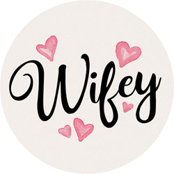 "Wifey Hearts" Round Car Coaster