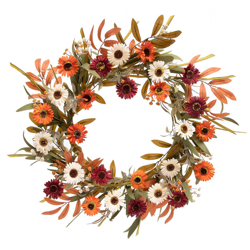 22" Fall Daisy Wreath