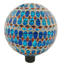 10″ Turquoise Geometric Glass Globe