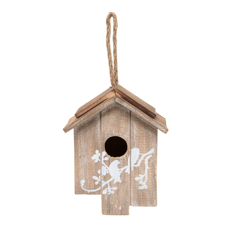 7.25" Bird Stencil Wood Birdhouse