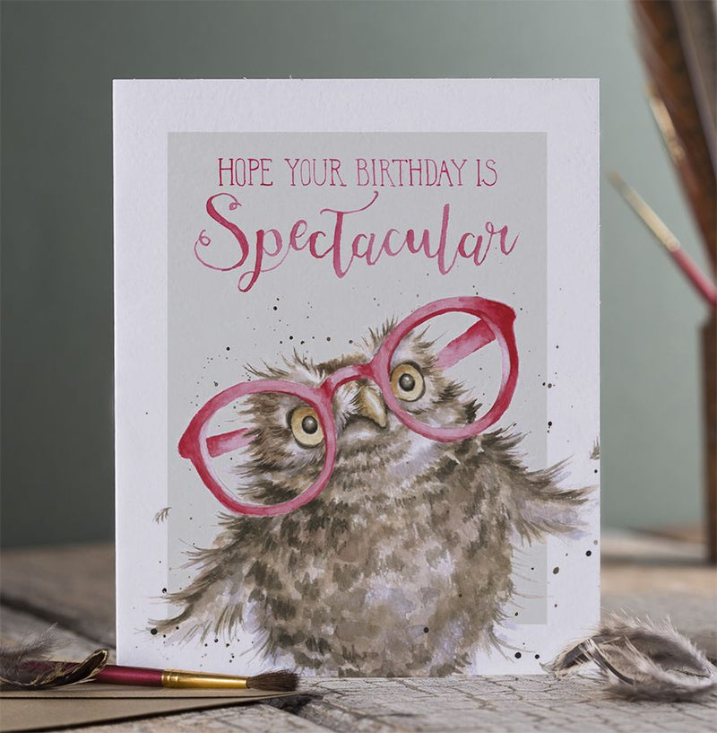 'Spectacular' Owl Birthday Card