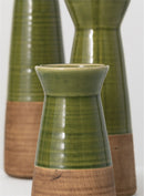 Two Tone Green Ceramic Vases